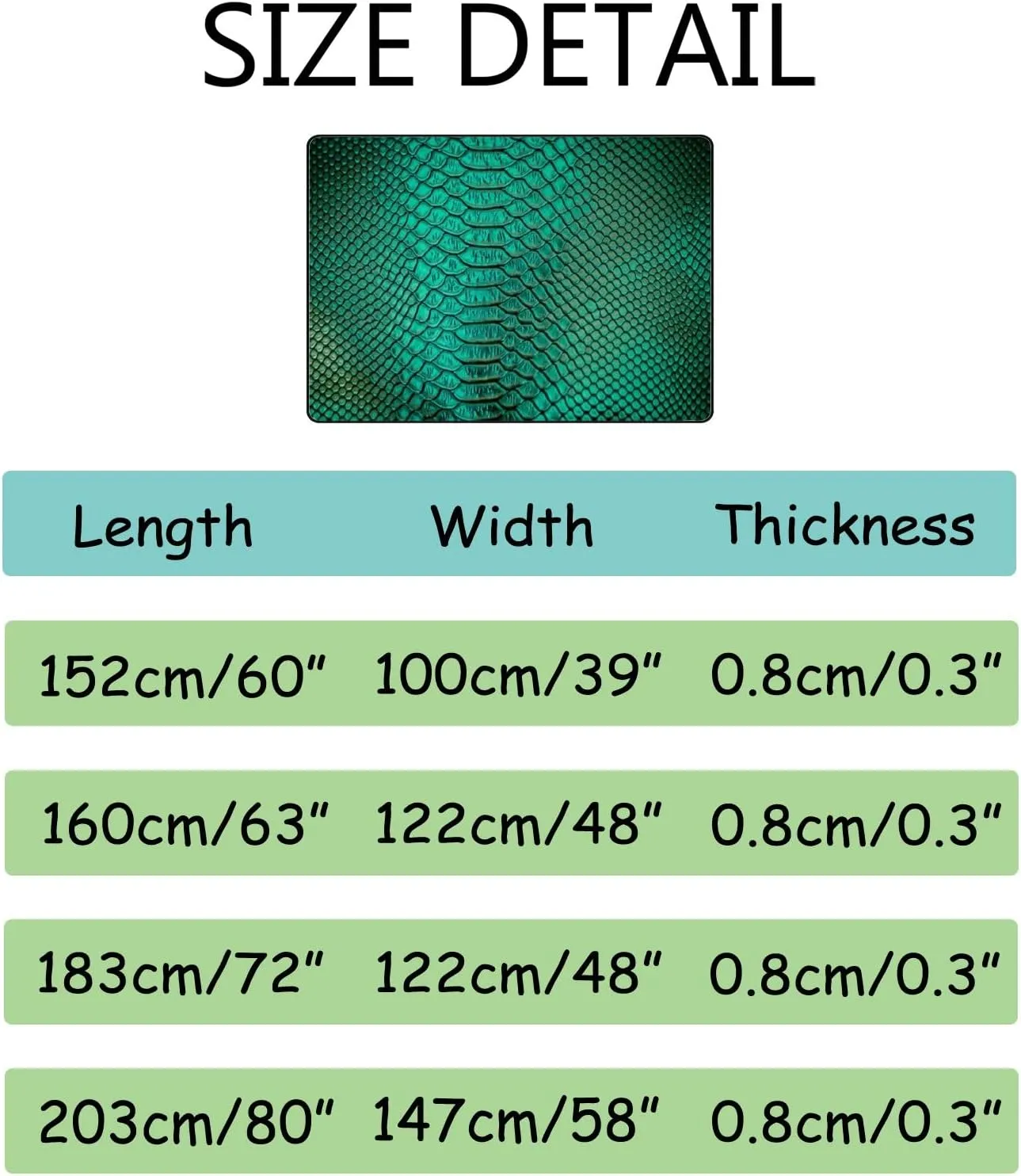 Big Area Rugs Luxury Snake Skin Texture Non Slip for Living Room Bedroom Kids Baby Room and Playroom Floor Carpet Yoga 72x48in