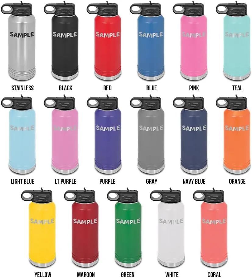 Bigfoot Trees Forest Laser Engraved Water Bottle Customizable Polar Camel Stainless Steel with Straw - sasquatch missing link big foot outdoors camping explore Red 32 oz