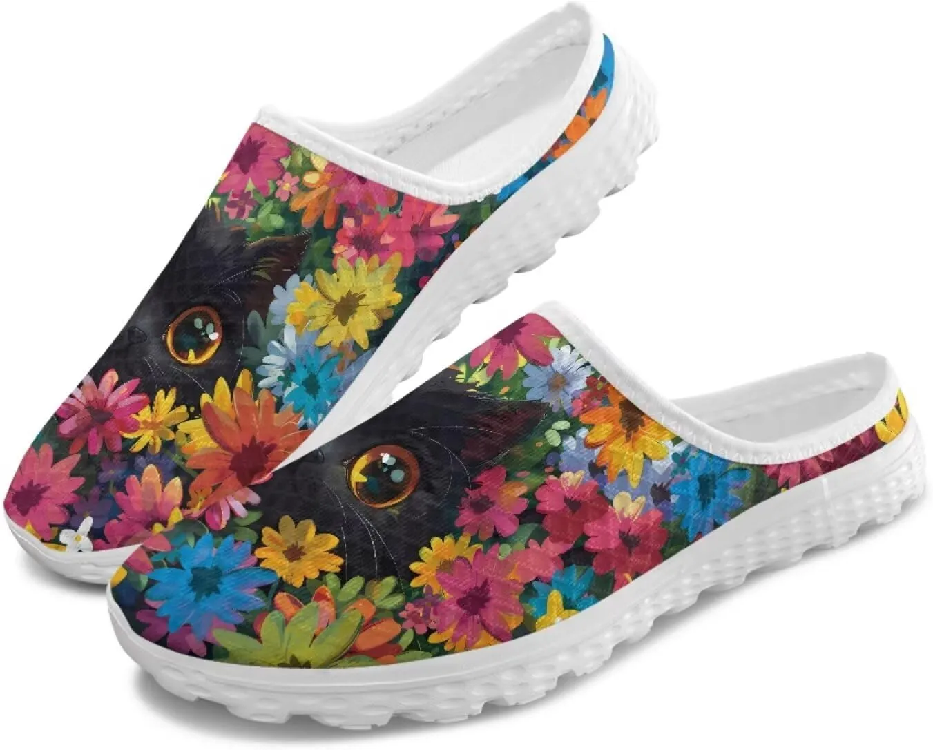 Binienty Clogs for Women Slip on Mesh Mule Shoes Arch Support Garden Clogs with EVA Sole