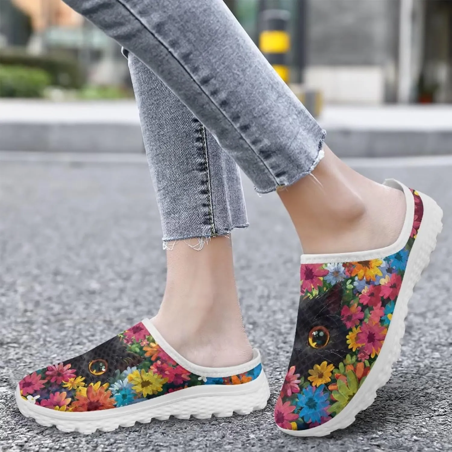 Binienty Clogs for Women Slip on Mesh Mule Shoes Arch Support Garden Clogs with EVA Sole