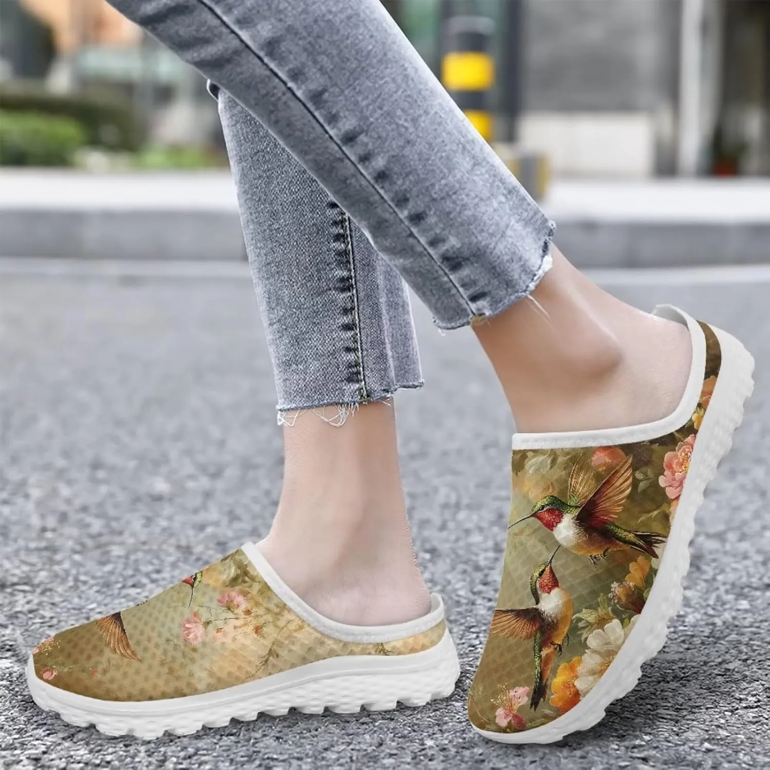 Binienty Womens Mule Shoes Slip on Mesh Garden Clogs Fashion Four Seasons Walking Shoe Outdoor Footwear