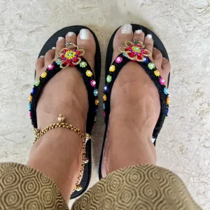 Black Flip Flops - Daisy