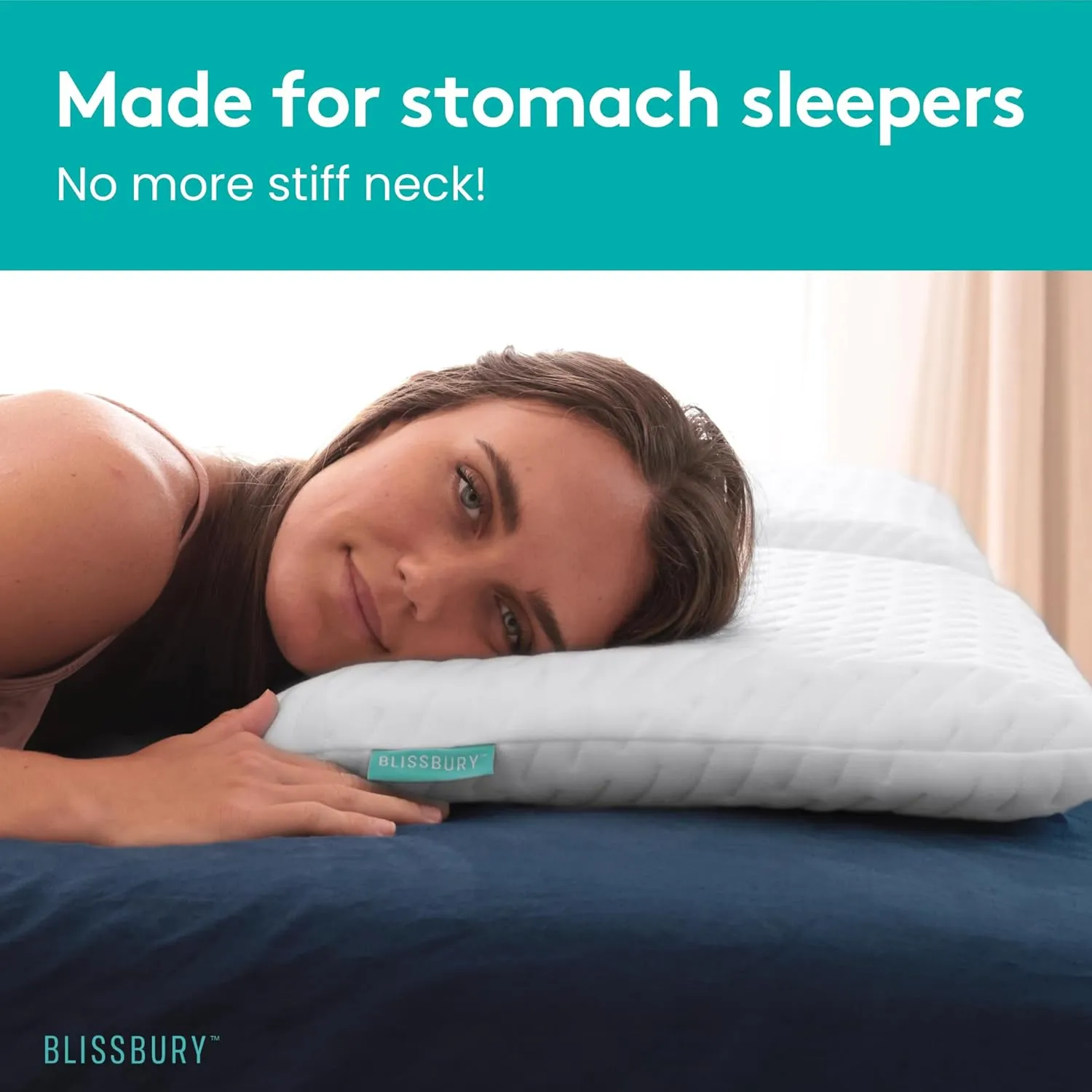 BLISSBURY King Size 2.6 Inch Ultra Thin Pillow for Sleeping | Premium Memory Foam Flat Pillow | Back & Stomach Sleeping Pillow | Certified Foam for Neck and Back Support | Removable Pillow Case