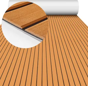 Boat Flooring EVA Foam Boat Decking 94" x70''/56''/45"/35" Non-Slip Boat Mat Self-Adhesive Foam Boat Deck Flooring Faux Teak Marine Mat for Pontoon Swim Platform Kayak Deck Yacht Jon Boat