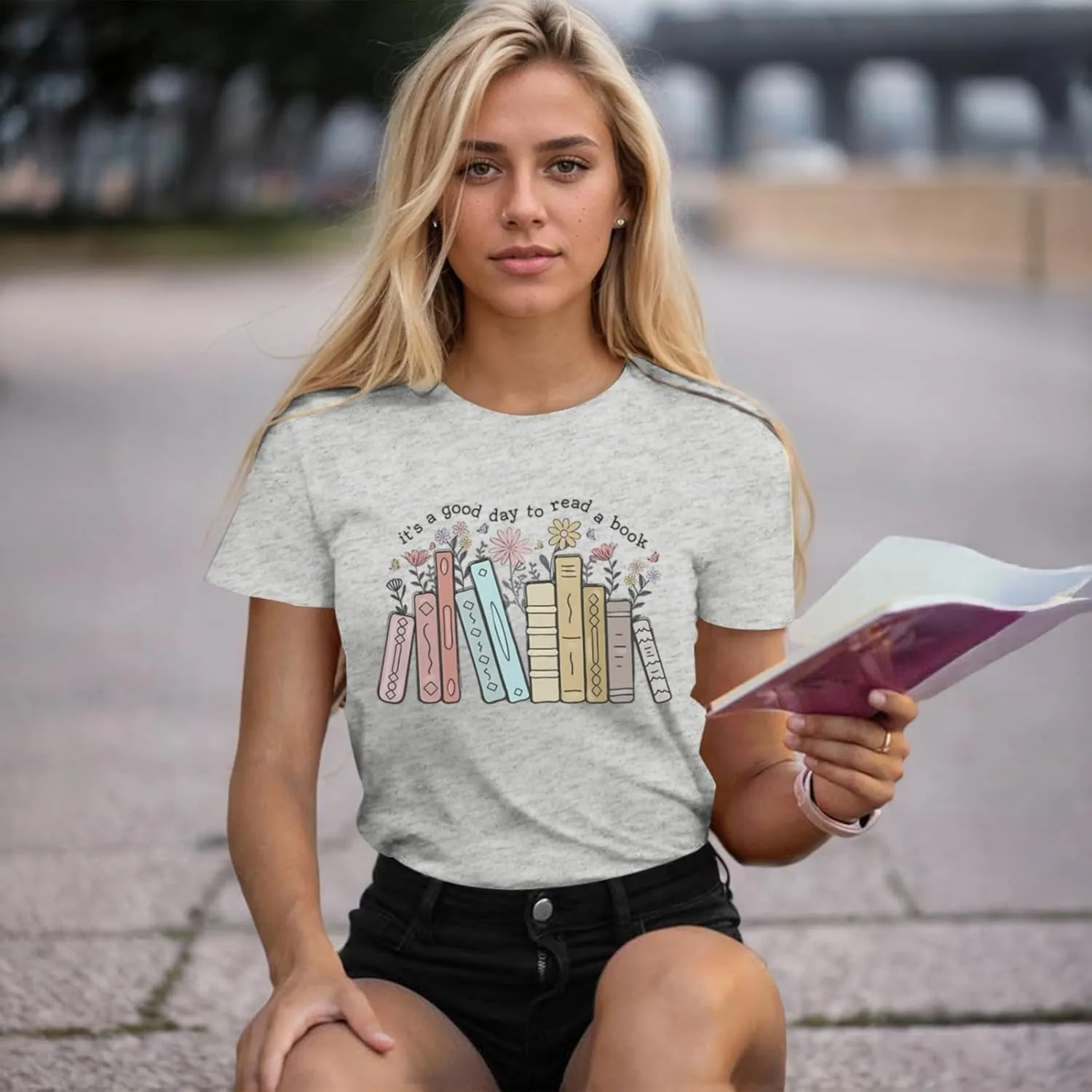 Book Lovers Reading Teacher Shirts for Women It's A Good Day to Read A Book Tshirt Bookworm Bookish Gifts Tees Tops