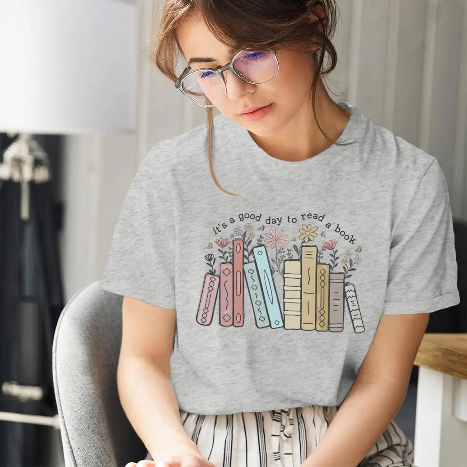 Book Lovers Reading Teacher Shirts for Women It's A Good Day to Read A Book Tshirt Bookworm Bookish Gifts Tees Tops