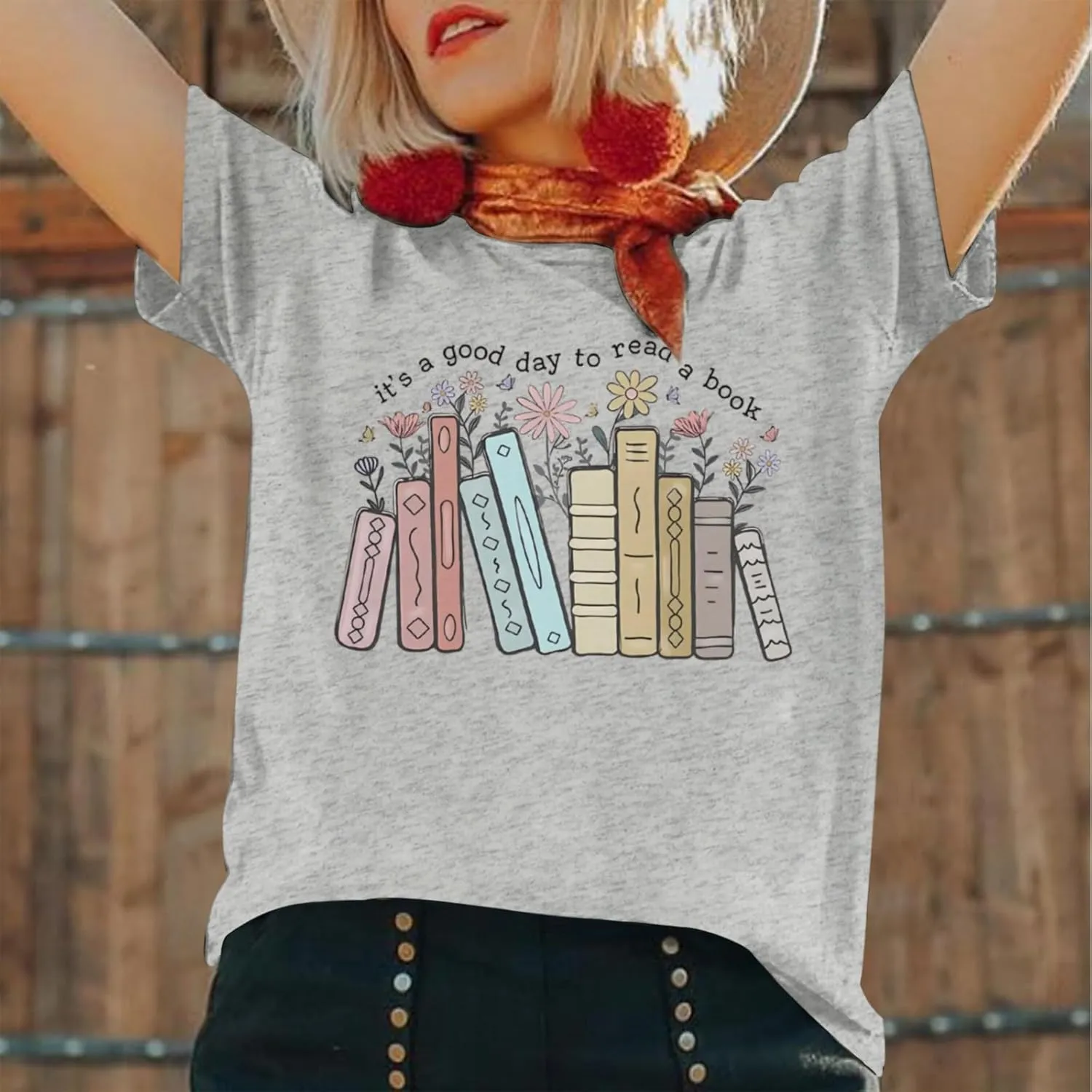 Book Lovers Reading Teacher Shirts for Women It's A Good Day to Read A Book Tshirt Bookworm Bookish Gifts Tees Tops