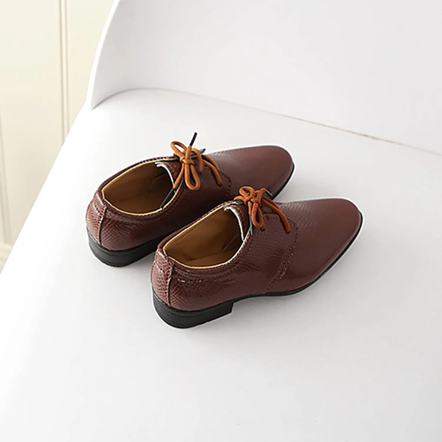 Boys Girls Dress Shoes Loafer Wedding Shoes Classic Lace-Up Oxfor𝐝 Casual Dress Formal Shoes for Toddler and Baby