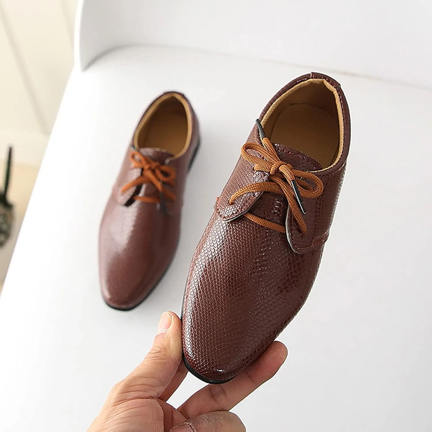 Boys Girls Dress Shoes Loafer Wedding Shoes Classic Lace-Up Oxfor𝐝 Casual Dress Formal Shoes for Toddler and Baby