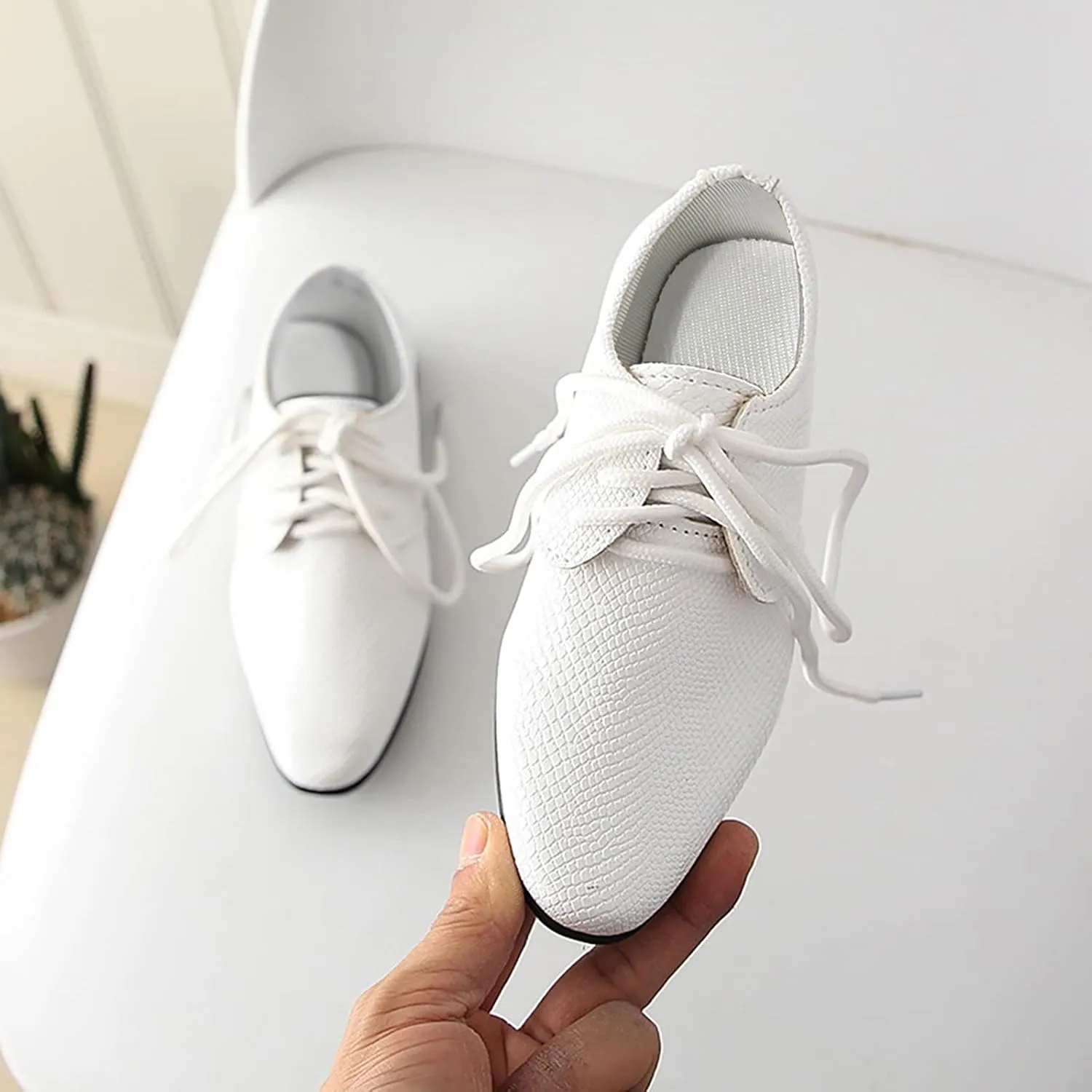 Boys Girls Dress Shoes Loafer Wedding Shoes Classic Lace-Up Oxfor𝐝 Casual Dress Formal Shoes for Toddler and Baby