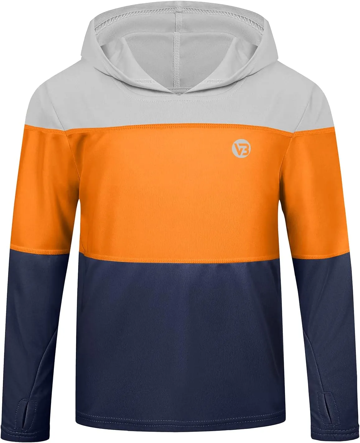 Boys Girls Hooded Sun Shirts UPF50  Long Sleeve Hoodies Quick Dry Rash Guard Swim Shirts Fishing Hiking Thumb Holes