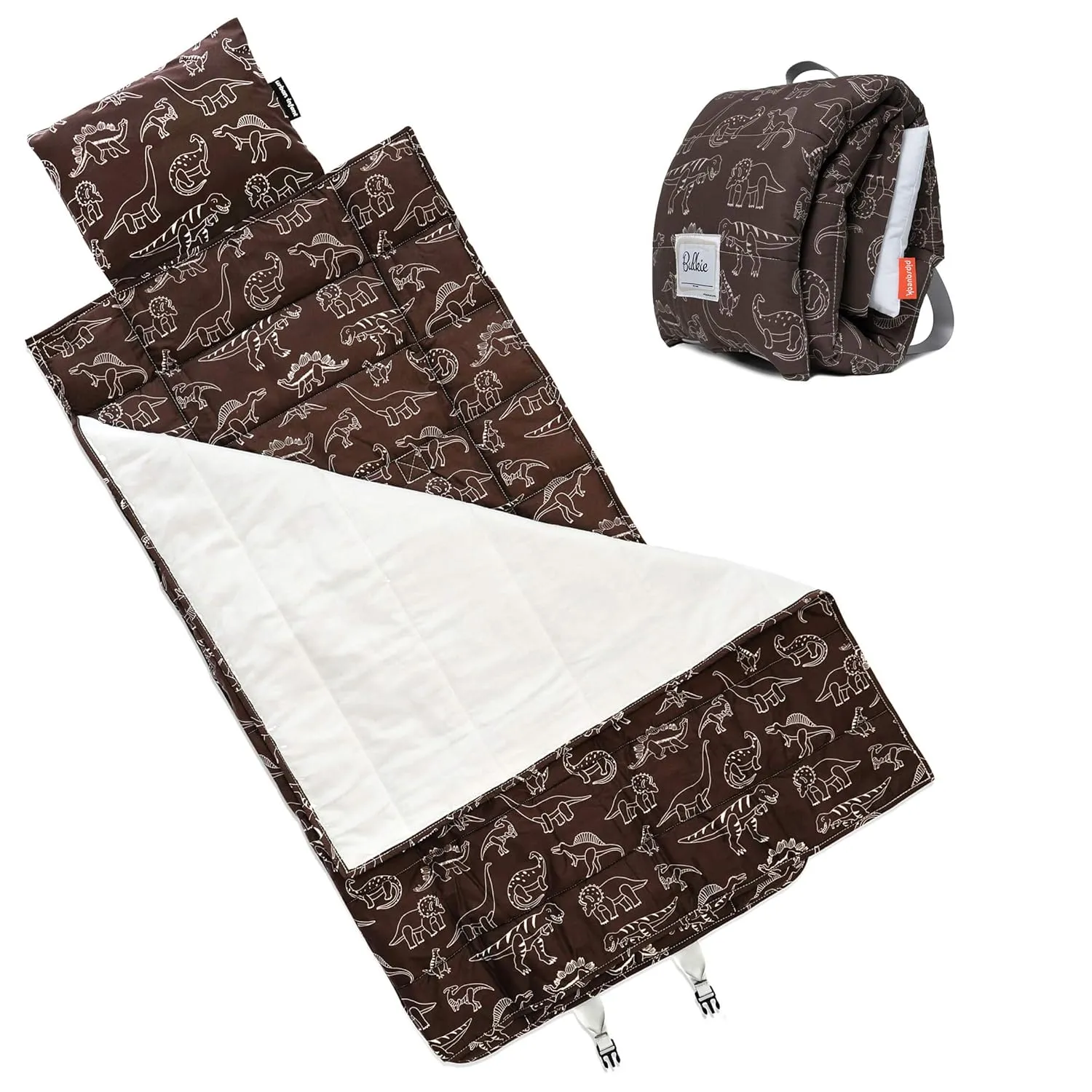Bulkie Toddler Nap Mat - Sleep Mat for Kids Daycare and Preschool - Folds Up to Carry on Back - Dinosaurs