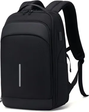 Business Backpack for Men, 15.6 Inch Laptop Backpack with USB Port, Water Resistant Travel Carry on Flight Approved Computer Backpack, Black Mens Laptop Bag for Work/College