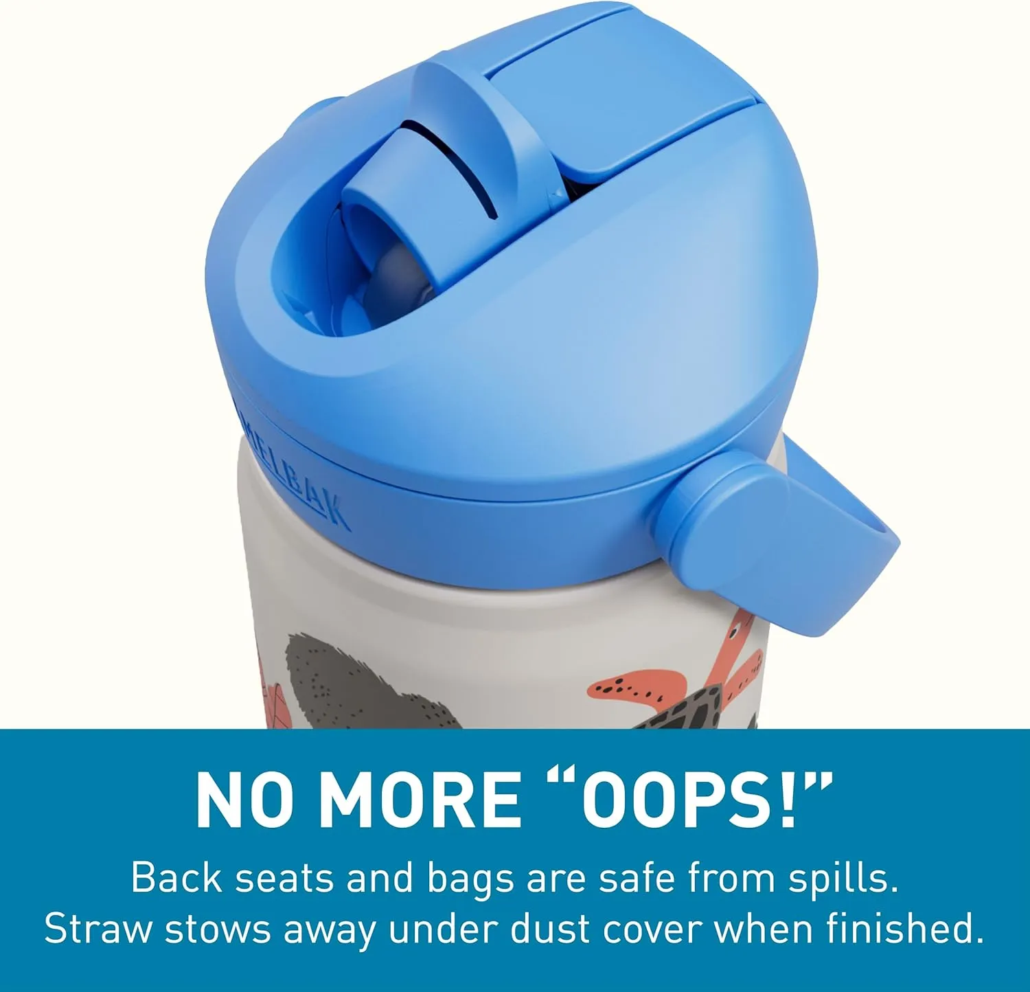 CamelBak Thrive Flip Straw Kids Bite Valve Insulated Stainless Steel Water Bottle Protect Our Pals, 12oz