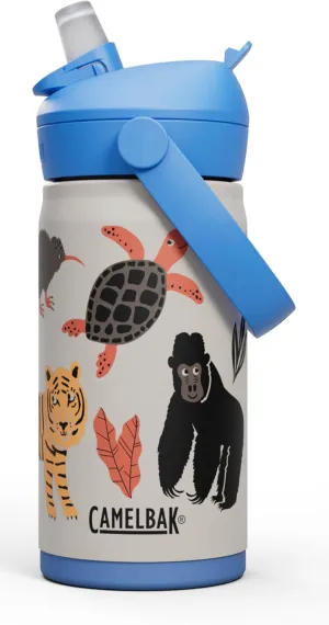 CamelBak Thrive Flip Straw Kids Bite Valve Insulated Stainless Steel Water Bottle Protect Our Pals, 12oz