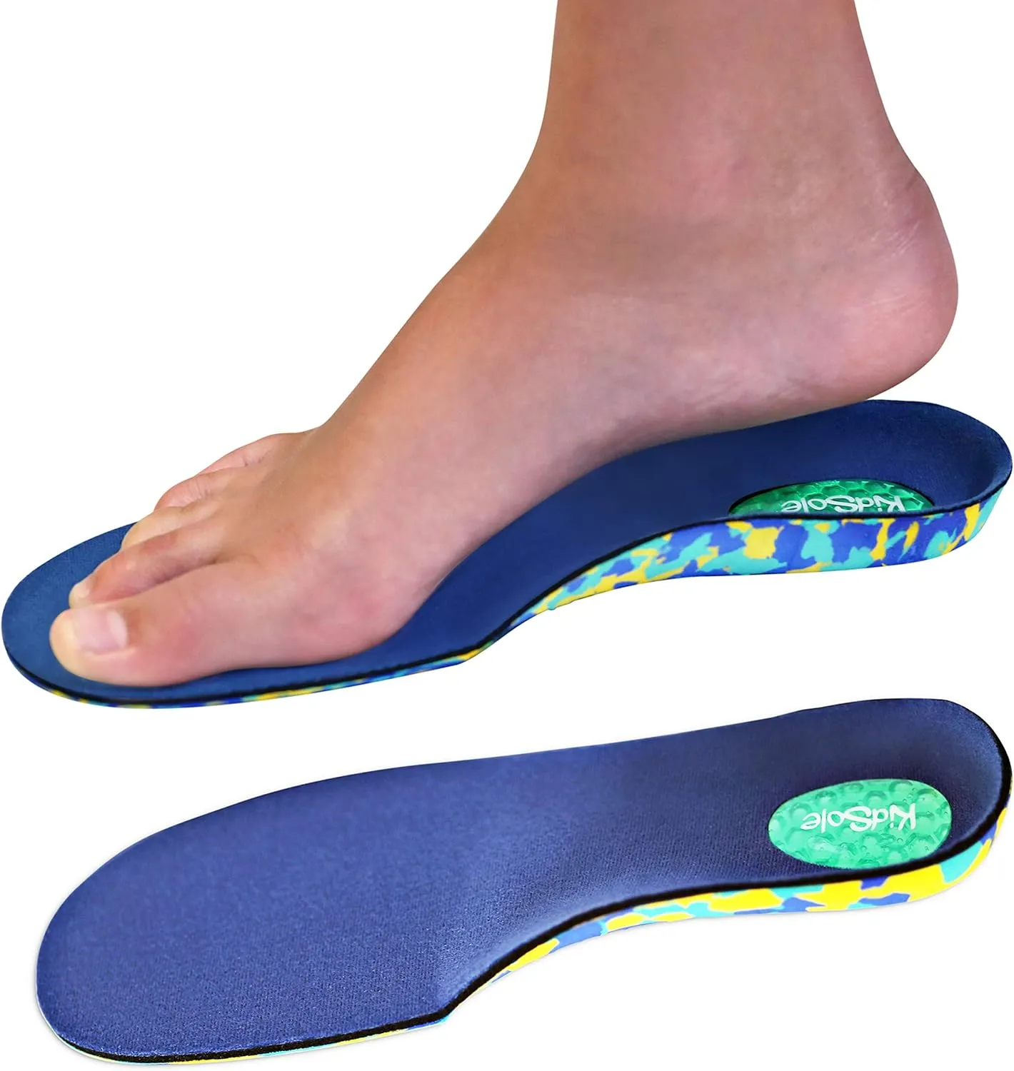Camo Comfort Childrens Insoles for Kids with Flat Feet Who Need Arch Support by KidSole (Kids Size 12-1.5)