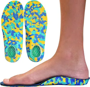 Camo Comfort Childrens Insoles for Kids with Flat Feet Who Need Arch Support by KidSole (Kids Size 12-1.5)