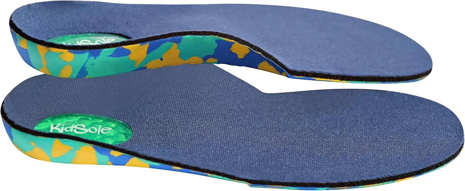 Camo Comfort Childrens Insoles for Kids with Flat Feet Who Need Arch Support by KidSole (Kids Size 12-1.5)
