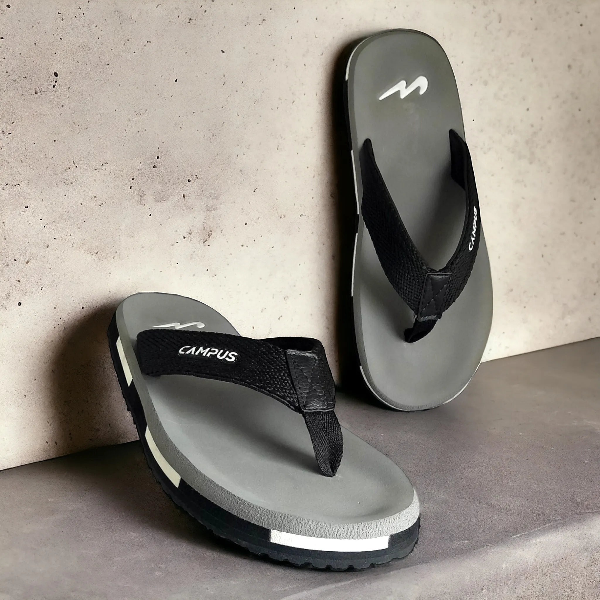 CAMPUS GC1032 GREY/BLACK Men's Slipper/Chapple/Flip flop