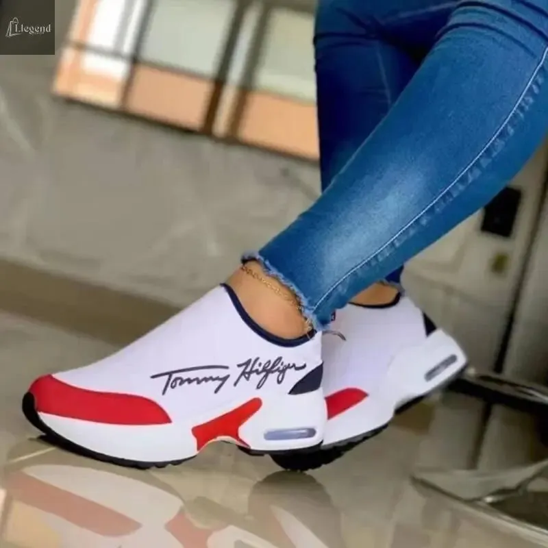Casual Breathable Wedges Ladies Walking Sneakers Flat Women Shoes
