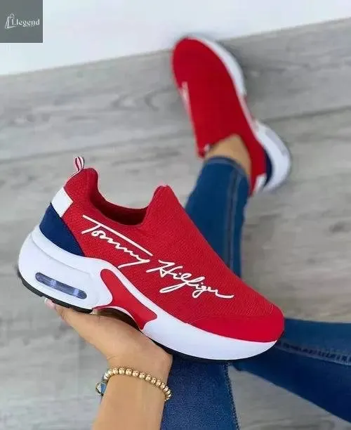 Casual Breathable Wedges Ladies Walking Sneakers Flat Women Shoes