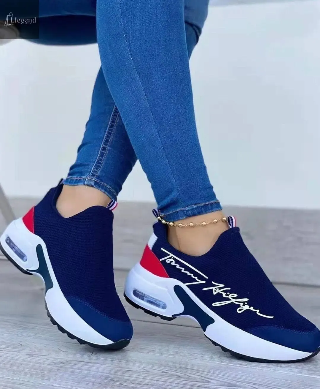 Casual Breathable Wedges Ladies Walking Sneakers Flat Women Shoes