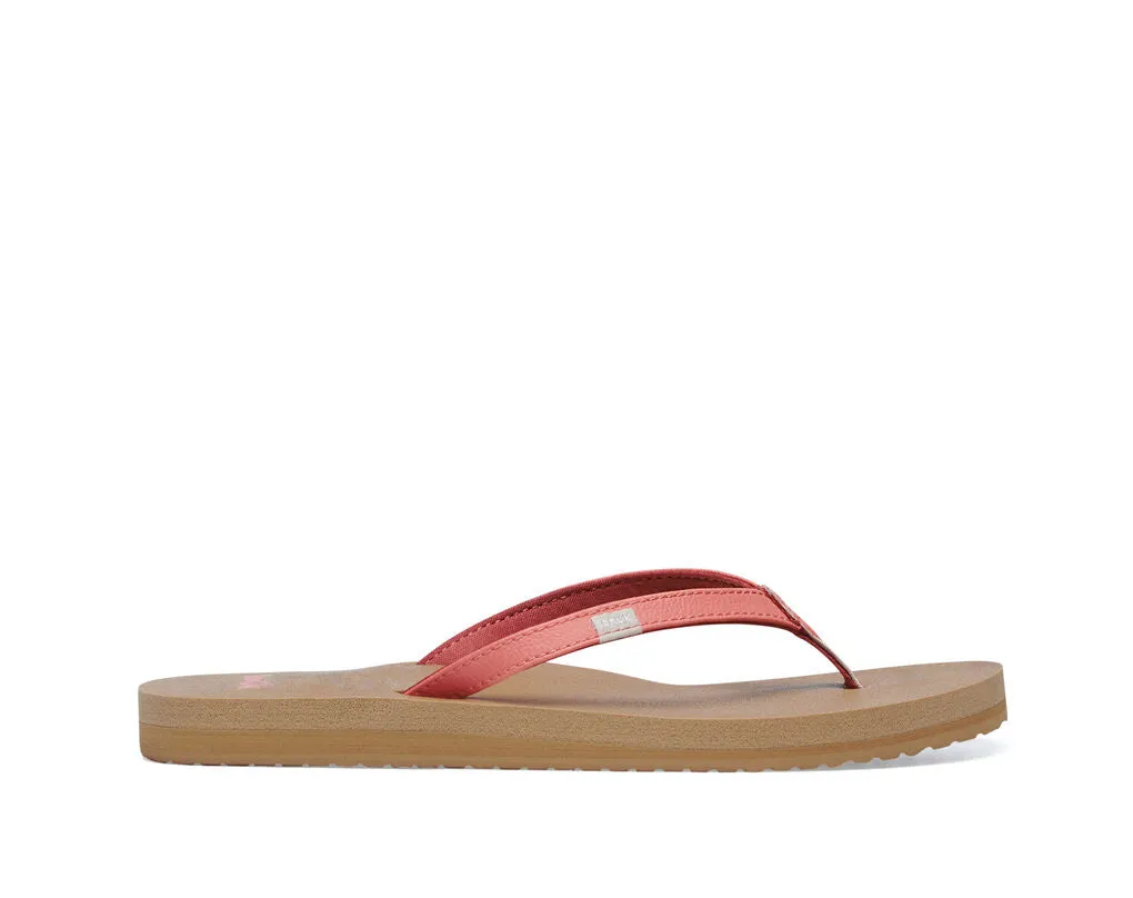 Casual Rounded Cutting-edge features Toe Coral Summer Sanuk On Slip Verified Burnt Joy Sandal Open Yoga