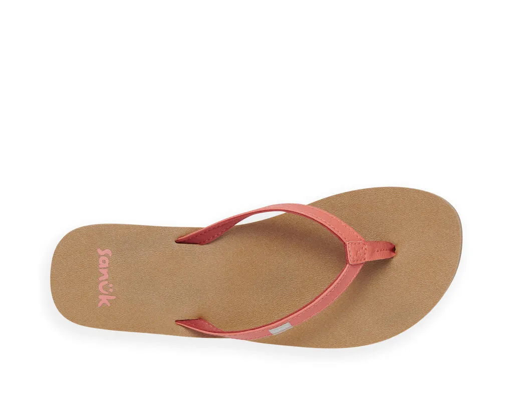 Casual Rounded Cutting-edge features Toe Coral Summer Sanuk On Slip Verified Burnt Joy Sandal Open Yoga