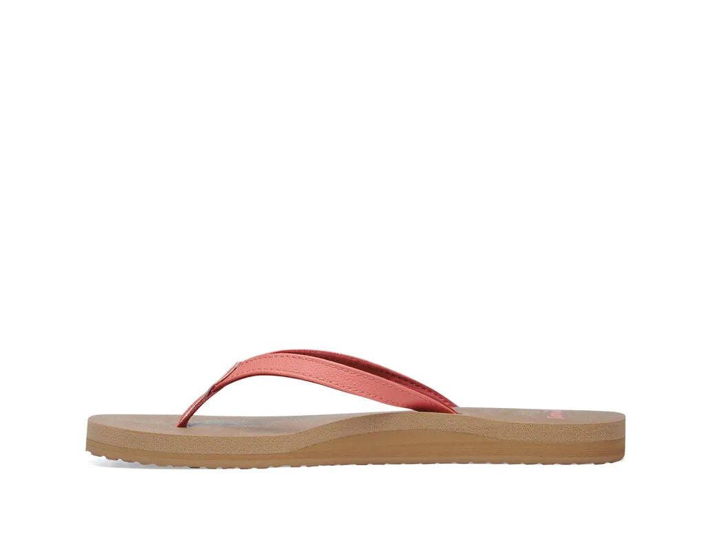 Casual Rounded Cutting-edge features Toe Coral Summer Sanuk On Slip Verified Burnt Joy Sandal Open Yoga