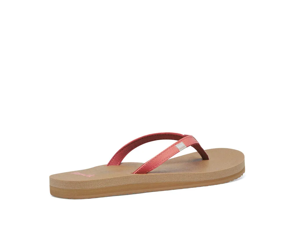 Casual Rounded Cutting-edge features Toe Coral Summer Sanuk On Slip Verified Burnt Joy Sandal Open Yoga