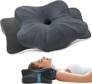 Cervical Pillow for Neck and Shoulder, Ergonomic Contour Memory Foam Pillows for Sleeping, Cooling Neck Support Pillow for Side Back Stomach Sleeper King Size Deep Grey