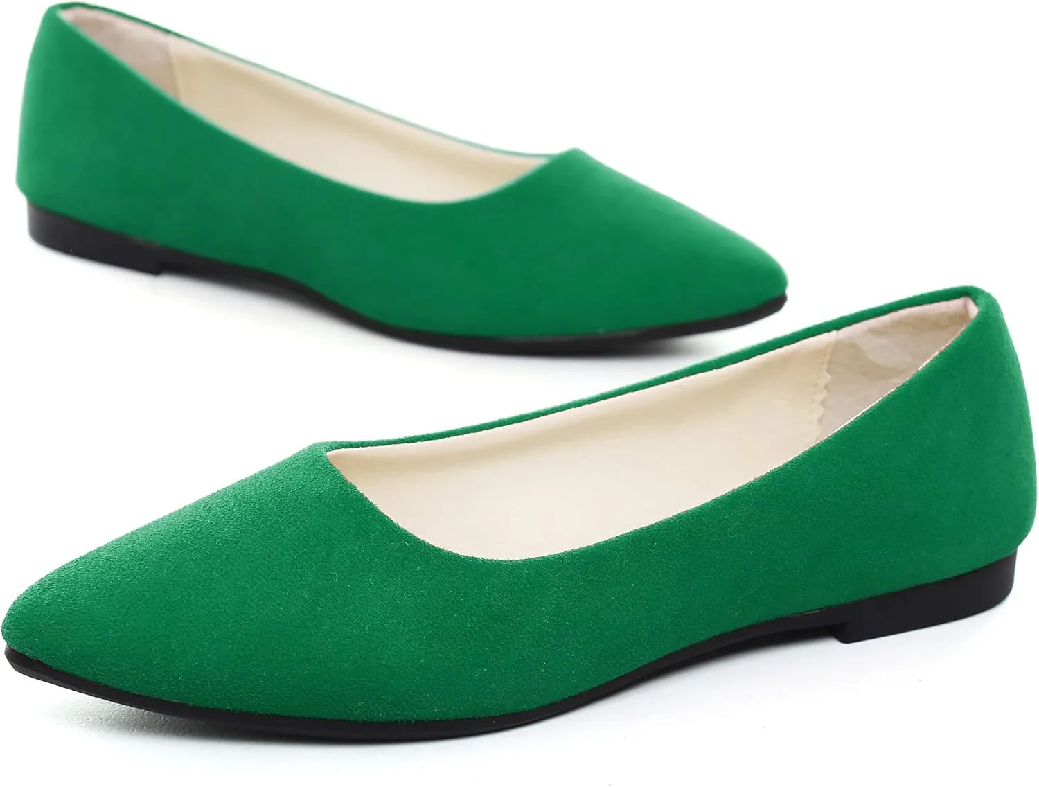 ChaiRong Zhou Women Pointed Toe Ballets Flats Comfort Slip On Walking Shoes for Driving