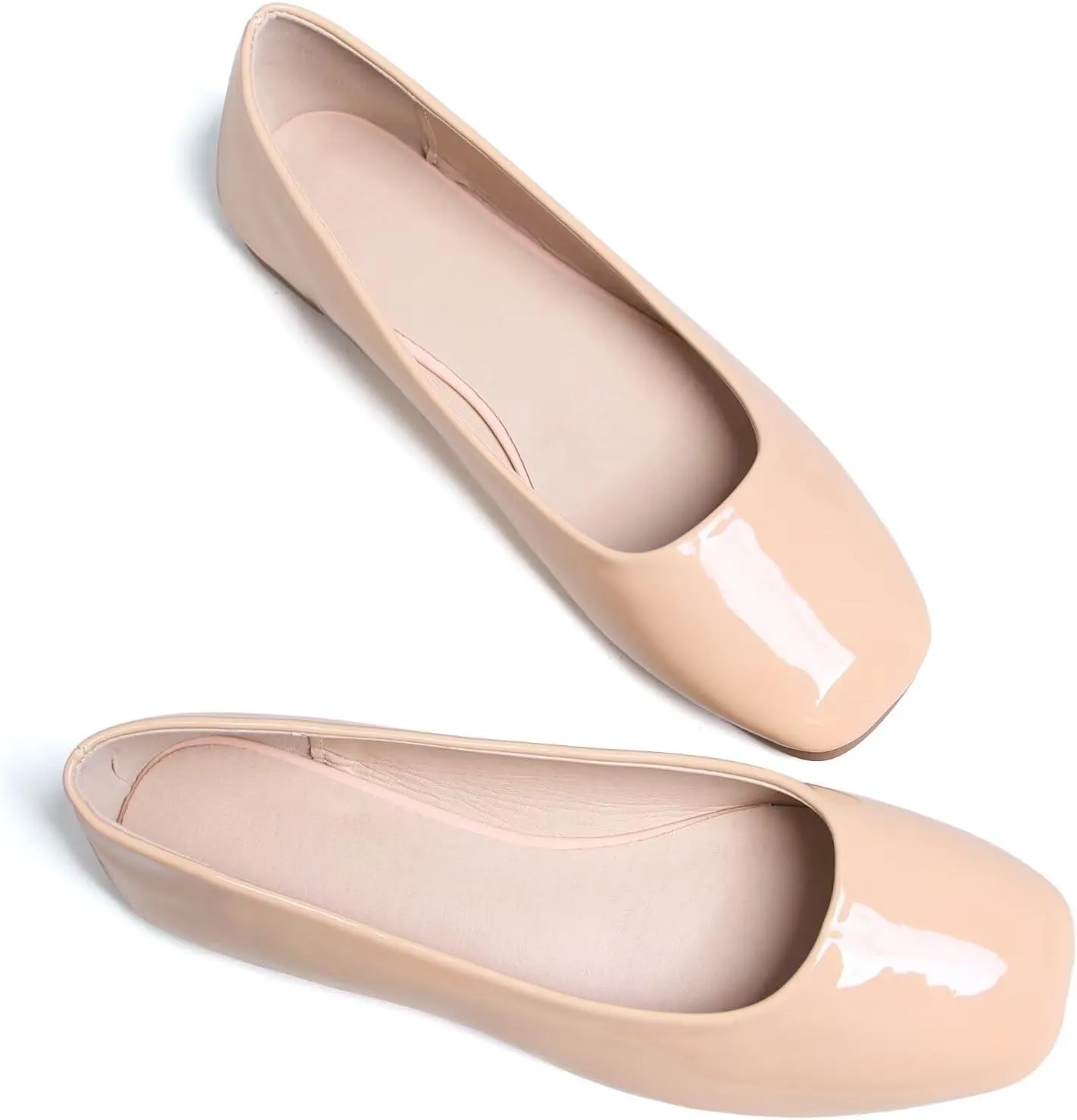 ChaiRong Zhou Women Square Toe Ballets Flats Comfort Slip On Walking Shoes for Driving
