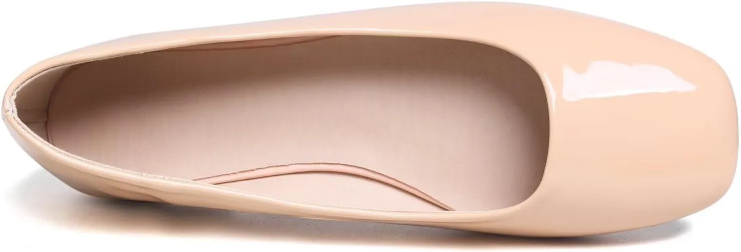 ChaiRong Zhou Women Square Toe Ballets Flats Comfort Slip On Walking Shoes for Driving