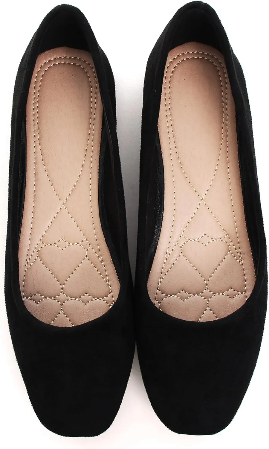 ChaiRong Zhou Women Square Toe Ballets Flats Comfort Slip On Walking Shoes for Driving