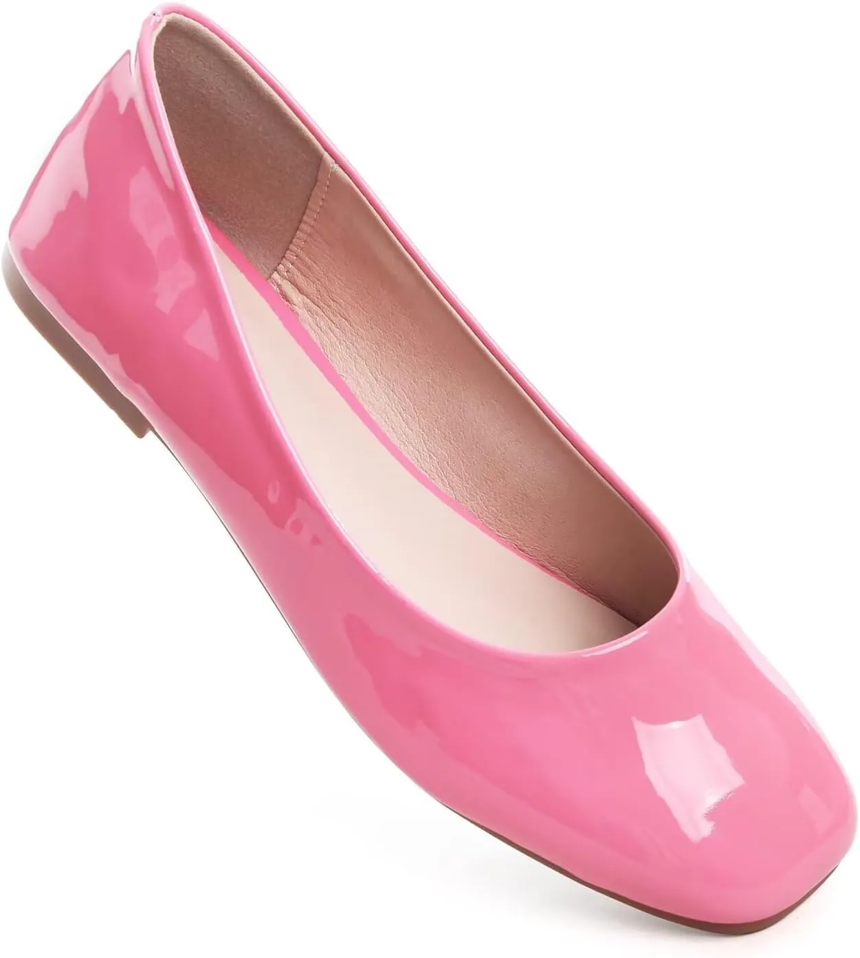 ChaiRong Zhou Women Square Toe Ballets Flats Comfort Slip On Walking Shoes for Driving