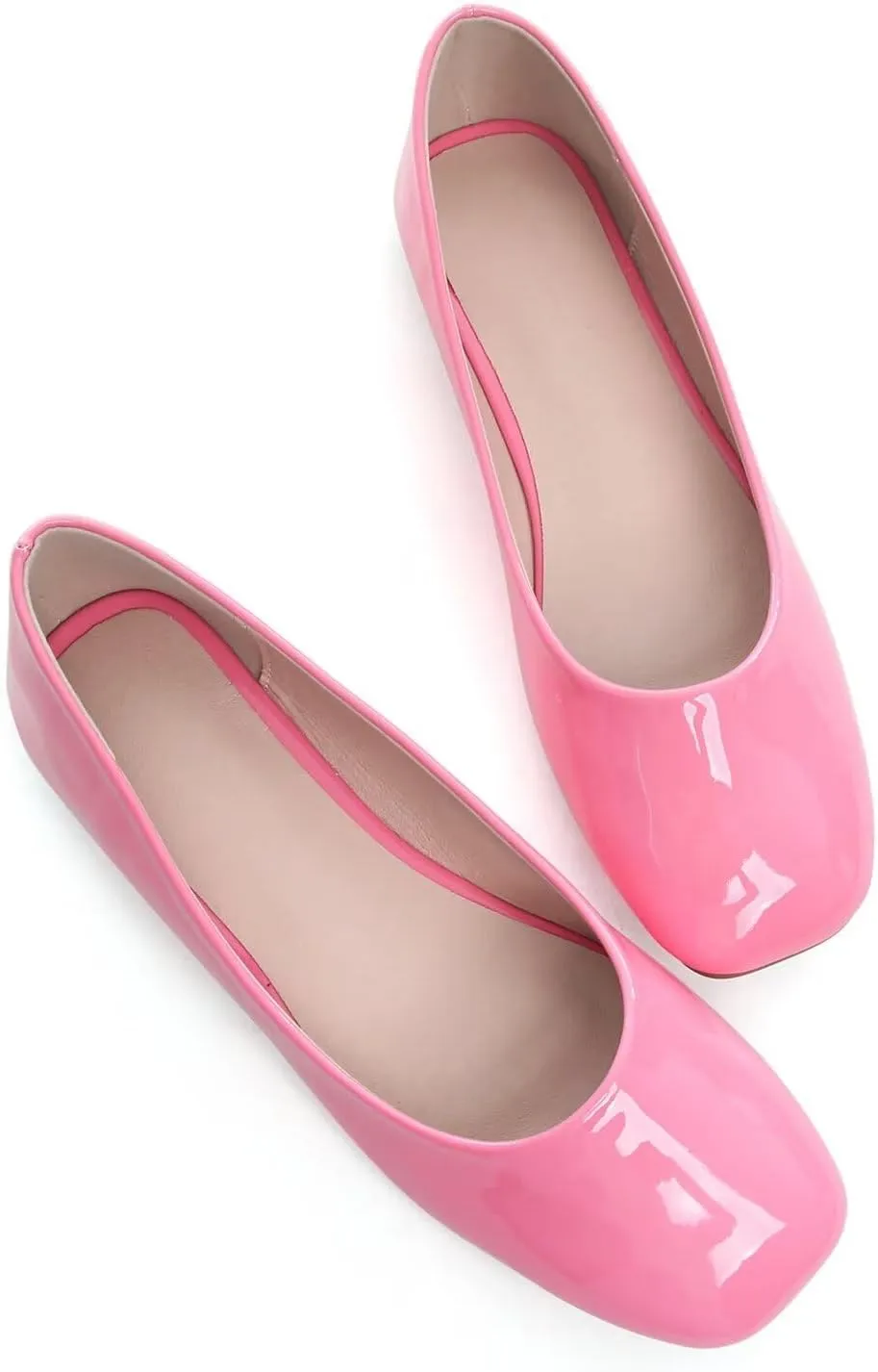 ChaiRong Zhou Women Square Toe Ballets Flats Comfort Slip On Walking Shoes for Driving