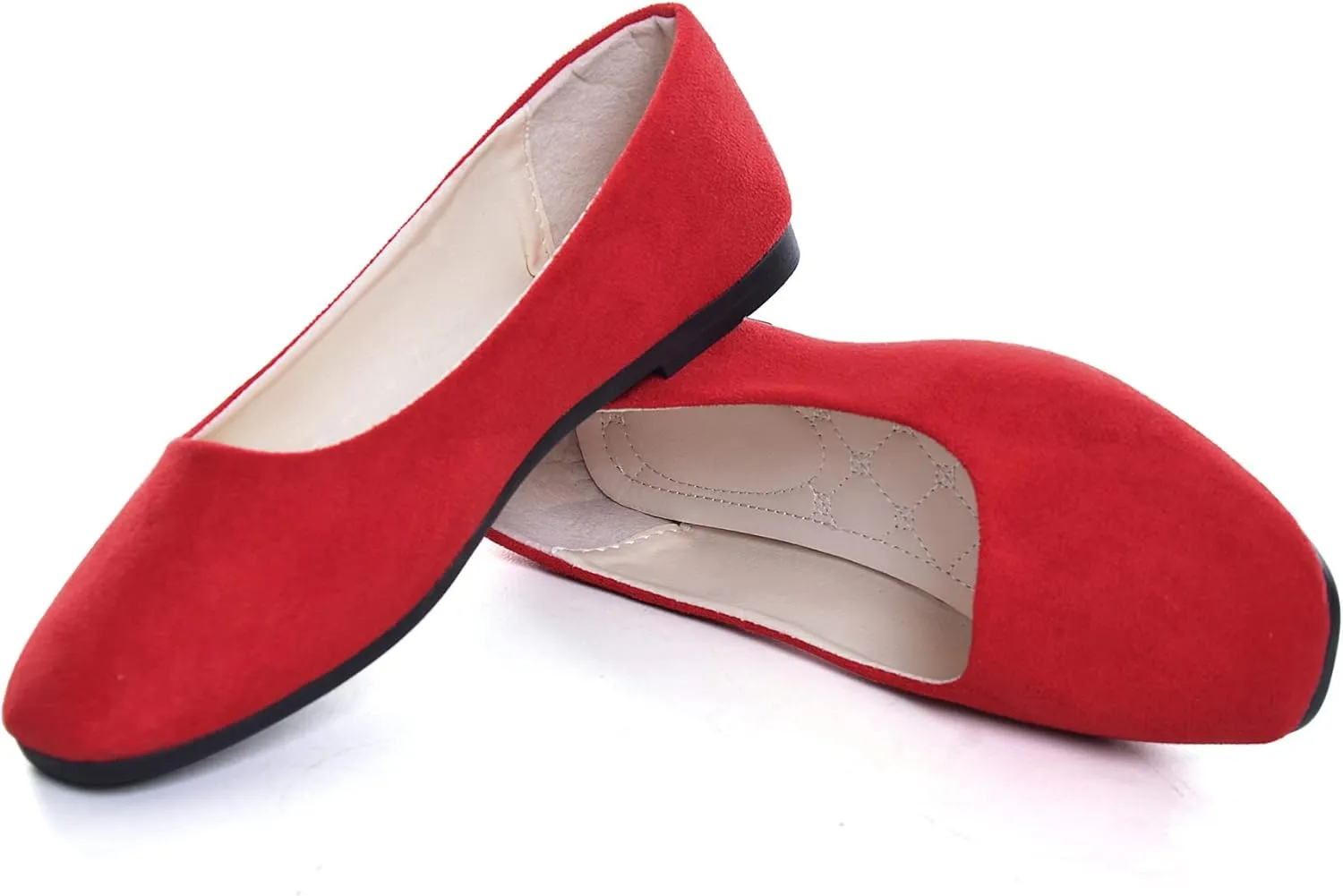 ChaiRong Zhou Women Square Toe Ballets Flats Comfort Slip On Walking Shoes for Driving