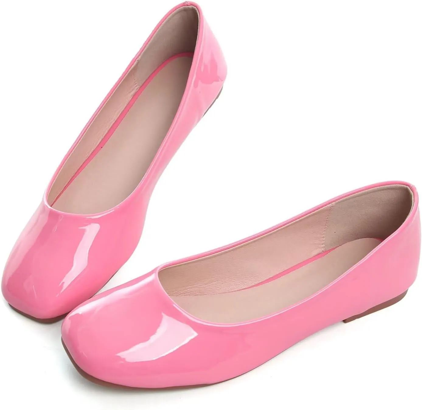 ChaiRong Zhou Women Square Toe Ballets Flats Comfort Slip On Walking Shoes for Driving