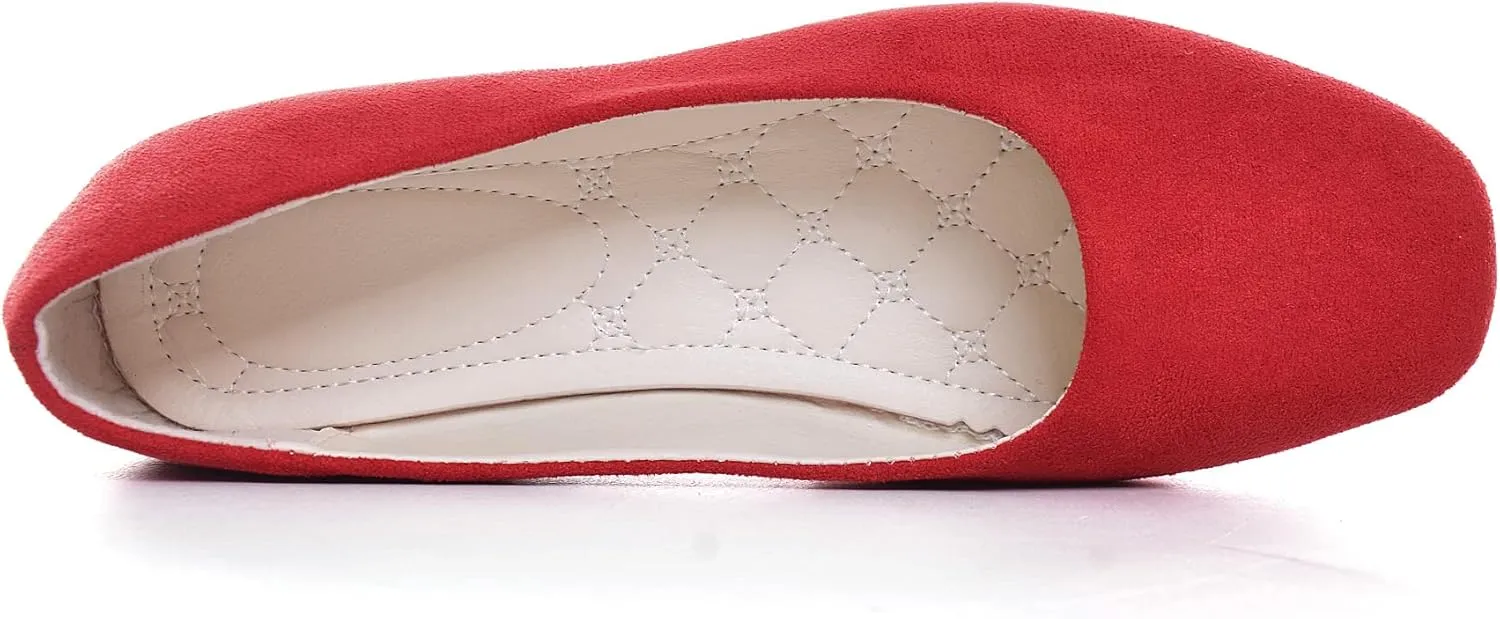 ChaiRong Zhou Women Square Toe Ballets Flats Comfort Slip On Walking Shoes for Driving