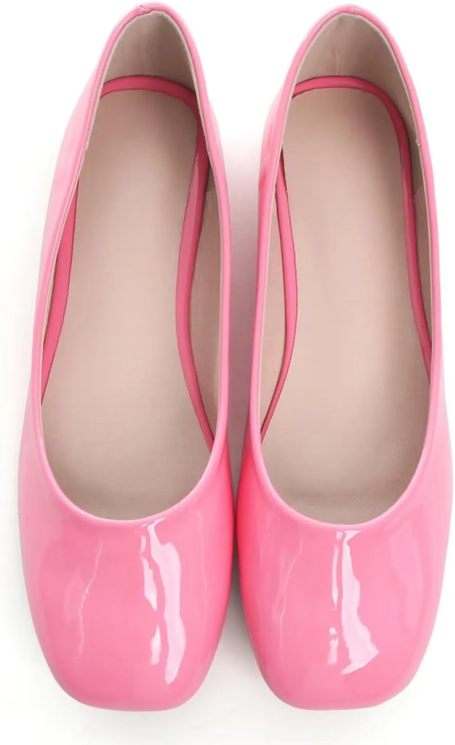 ChaiRong Zhou Women Square Toe Ballets Flats Comfort Slip On Walking Shoes for Driving