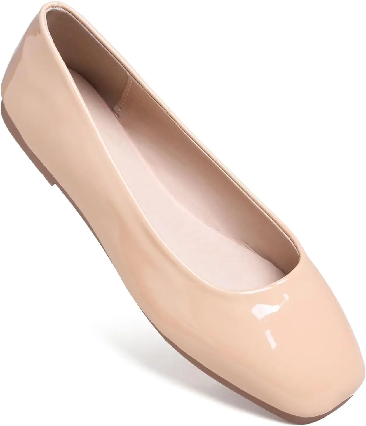 ChaiRong Zhou Women Square Toe Ballets Flats Comfort Slip On Walking Shoes for Driving
