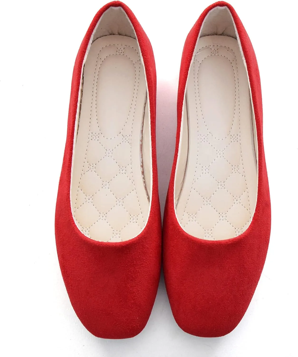 ChaiRong Zhou Women Square Toe Ballets Flats Comfort Slip On Walking Shoes for Driving