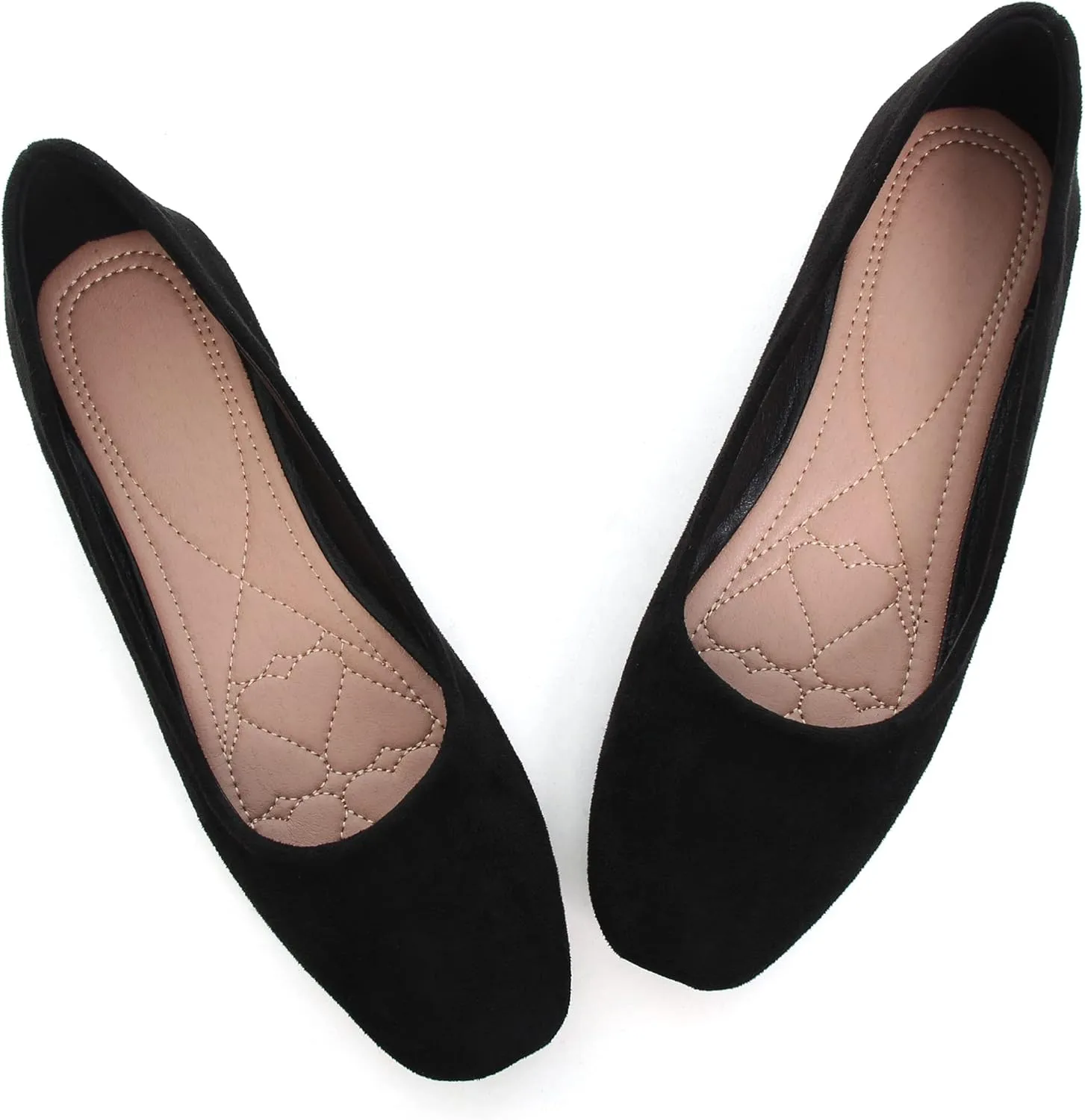 ChaiRong Zhou Women Square Toe Ballets Flats Comfort Slip On Walking Shoes for Driving