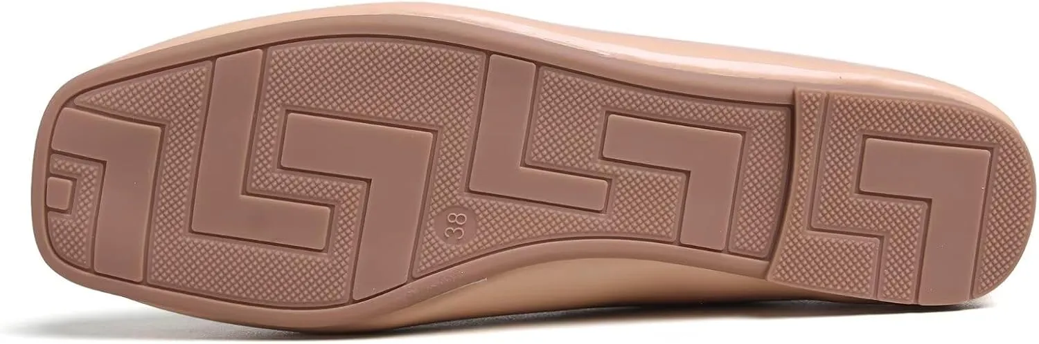 ChaiRong Zhou Women Square Toe Ballets Flats Comfort Slip On Walking Shoes for Driving