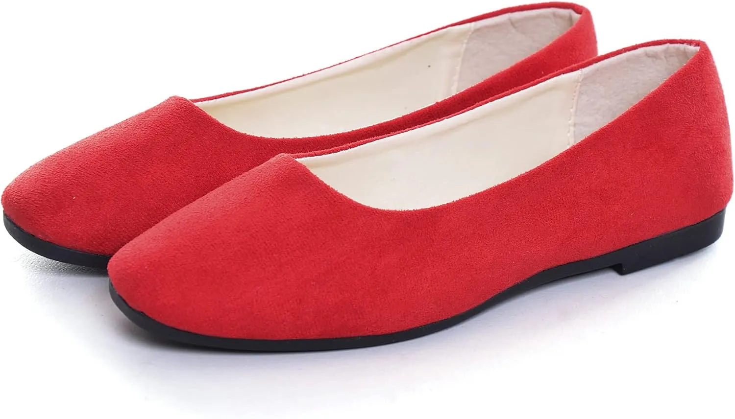ChaiRong Zhou Women Square Toe Ballets Flats Comfort Slip On Walking Shoes for Driving