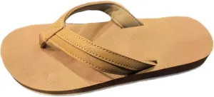 ChayChax Womens Two-Tone Flip Flops with Arch Support Comfort Beach Thong Sandals Indoor Outdoor, Brown, 9.5 Women