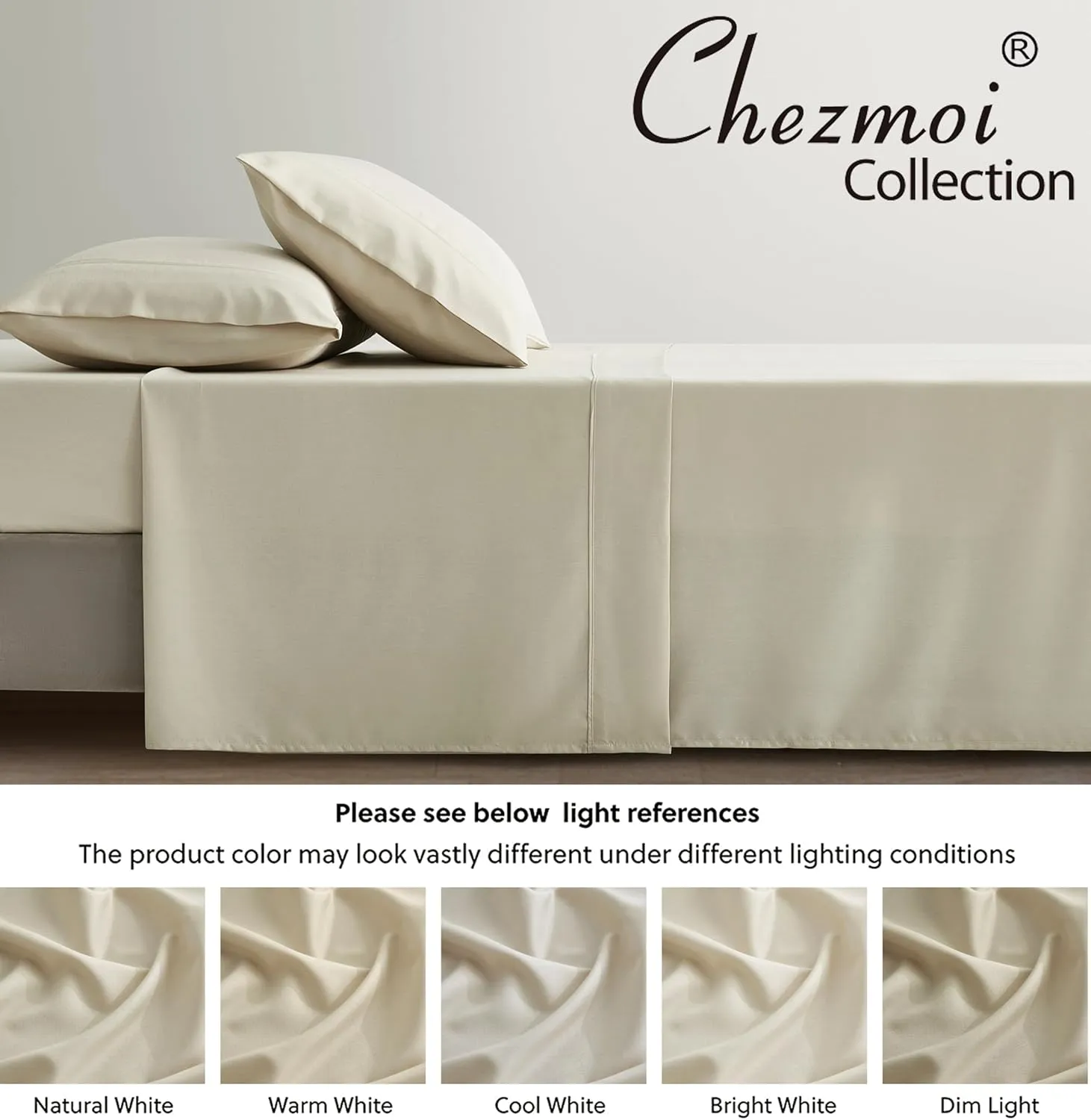 Chezmoi Collection 4-Piece Stone Washed Full Sheet Set - Rayon Derived from Bamboo & Polyester Blended, Breathable & Cooling 15-Inches Deep Pocket Sheets & Pillowcases Set, Sand