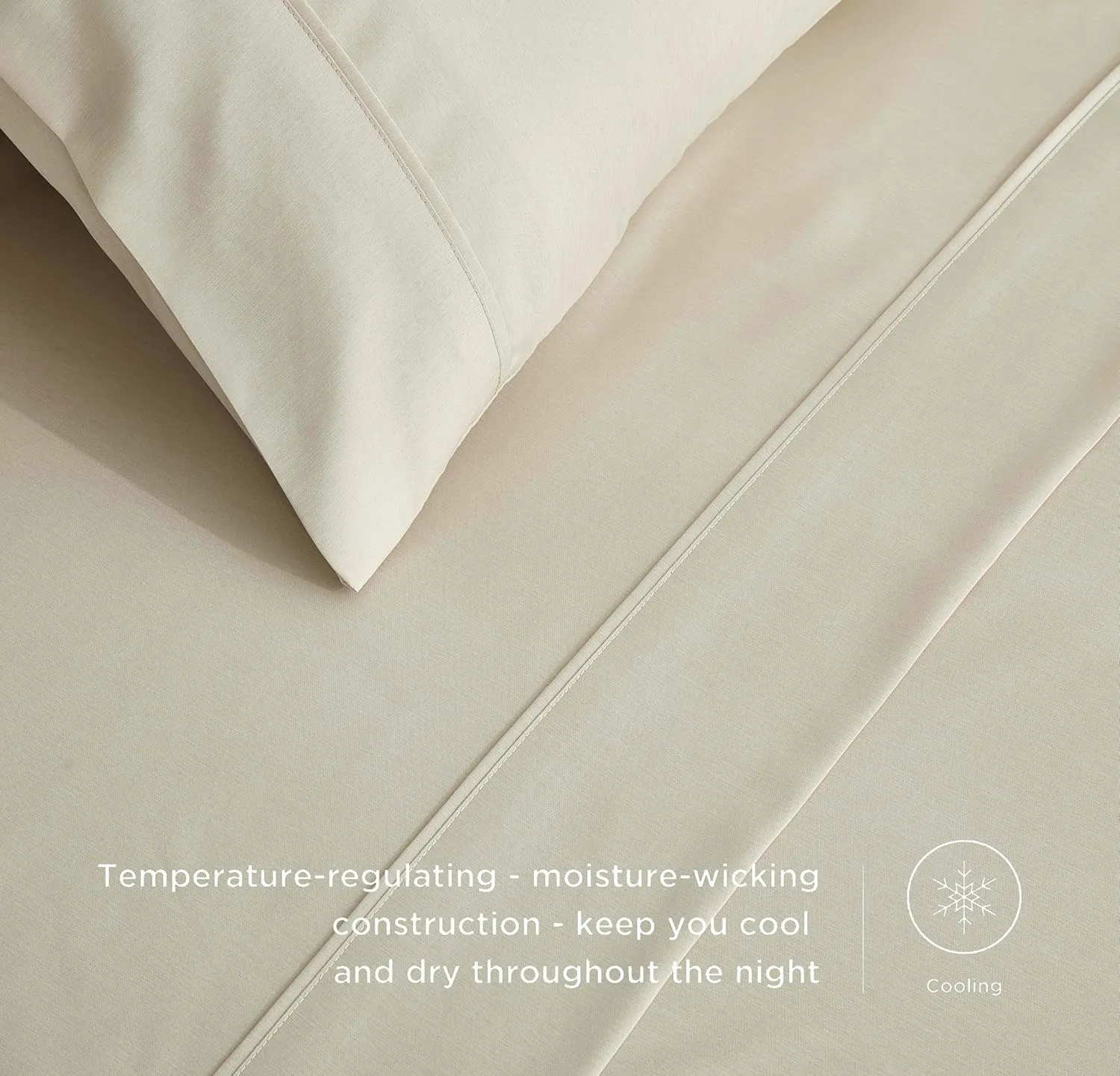 Chezmoi Collection 4-Piece Stone Washed Full Sheet Set - Rayon Derived from Bamboo & Polyester Blended, Breathable & Cooling 15-Inches Deep Pocket Sheets & Pillowcases Set, Sand