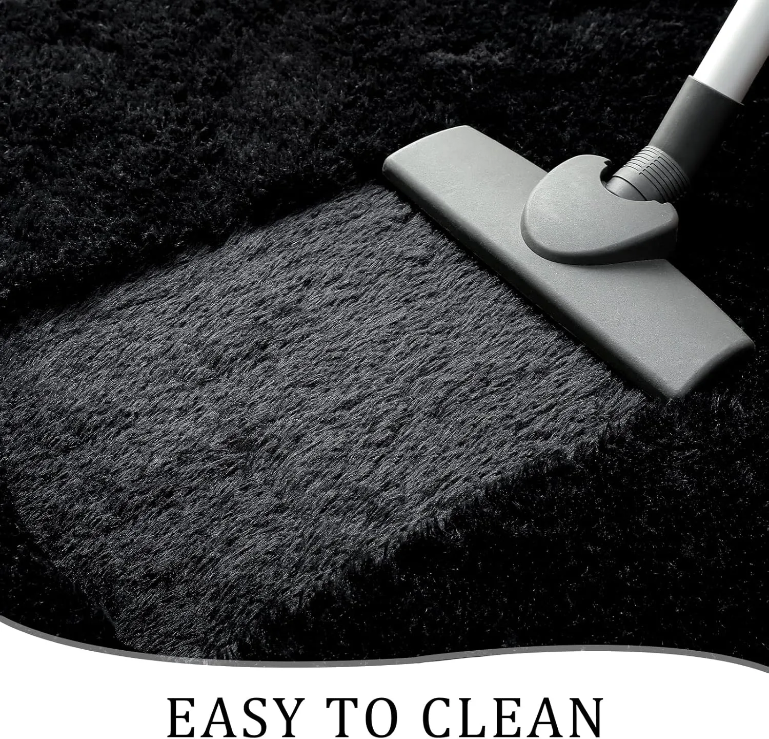 Chicrug Soft Runner Rugs for Bedroom Living Room Plush Fluffy Rug 2x6 Feet, Shag Furry Area Rug Carpet Non Shedding for Nursery Children Kids Girls Room Home Decorative, Black